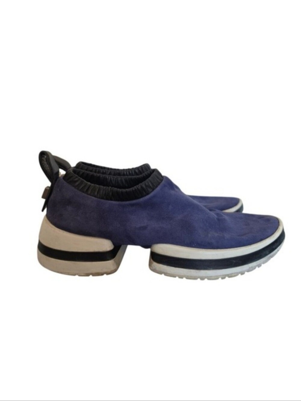 STUART WEITZMAN 612 Blue Suede Slip-On Comfy Sneakers SZ 7